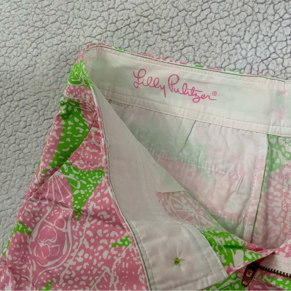 Lilly Pulitzer The Callahan Short Limeade Cheat Ya Size 4 Pink Green Preppy - Picture 6 of 15